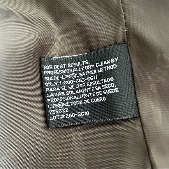 East 5th dark green full  front zip genuine leather jacket with pockets - Picture 11 of 13